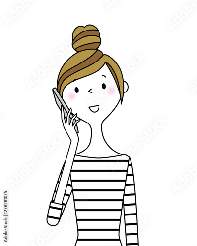 若い女性　ママ　スマホ