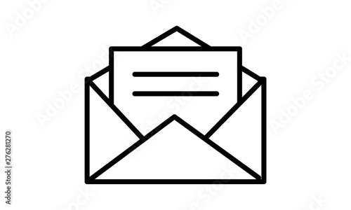  Email message icon line open mail symbol vector image
