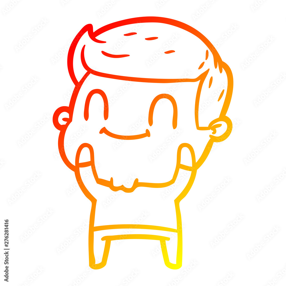 Obraz premium warm gradient line drawing cartoon friendly man