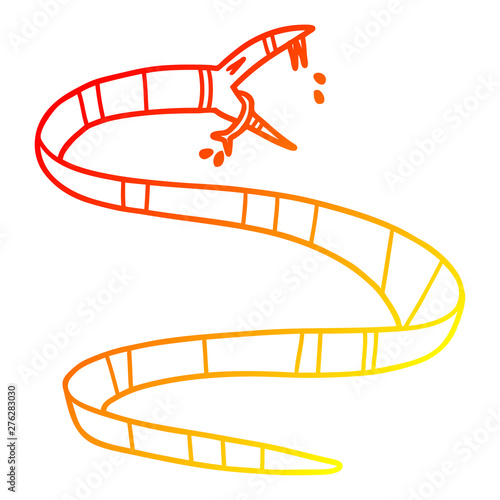 warm gradient line drawing cartoon poisonous snake