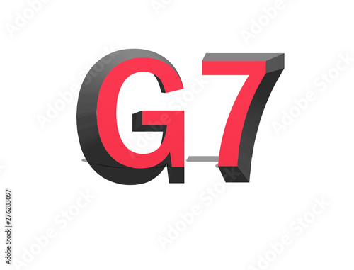 G7 summit in red textt 