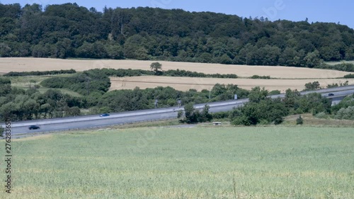 Zoom in Shot of a german Motorway, Germany, Europe photo