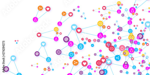 Social media marketing, Communication concept.