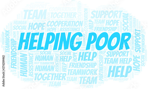 Helping Poor word cloud. Vector made with text only. © sharafmaksumov