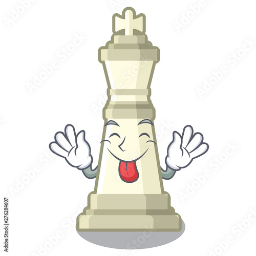 Tongue out king chess in the cartoon shape