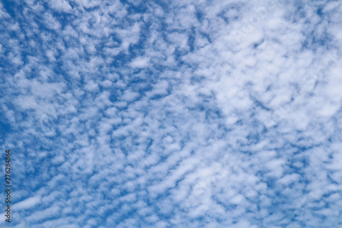 beautiful blue sky with clouds background, circulumulus clouds 