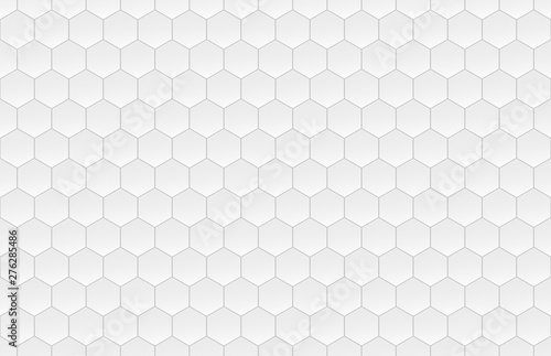 Hexagon seamless pattern. White honeycomb on gray background. Golf texture.