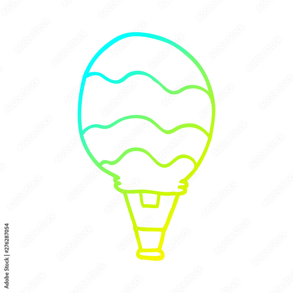 cold gradient line drawing cartoon hot air balloon cold gradient line drawing cartoon hot air balloon