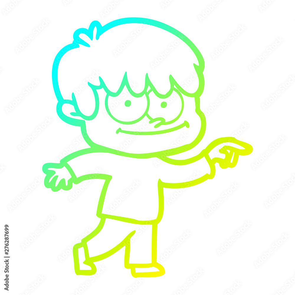 cold gradient line drawing happy cartoon man cold gradient line drawing happy cartoon man