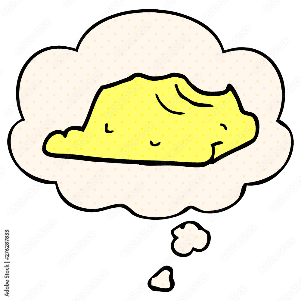 cartoon butter and thought bubble in comic book style cartoon butter and thought bubble in comic book style