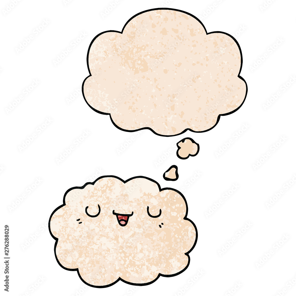 cartoon cloud and thought bubble in grunge texture pattern style cartoon cloud and thought bubble in grunge texture pattern style