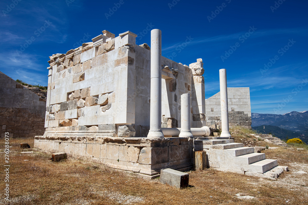 Rhodiapolis Ancient City. Rhodiapolis, Antalya province, Kumluca near the settlement on the hill and skirts are established.