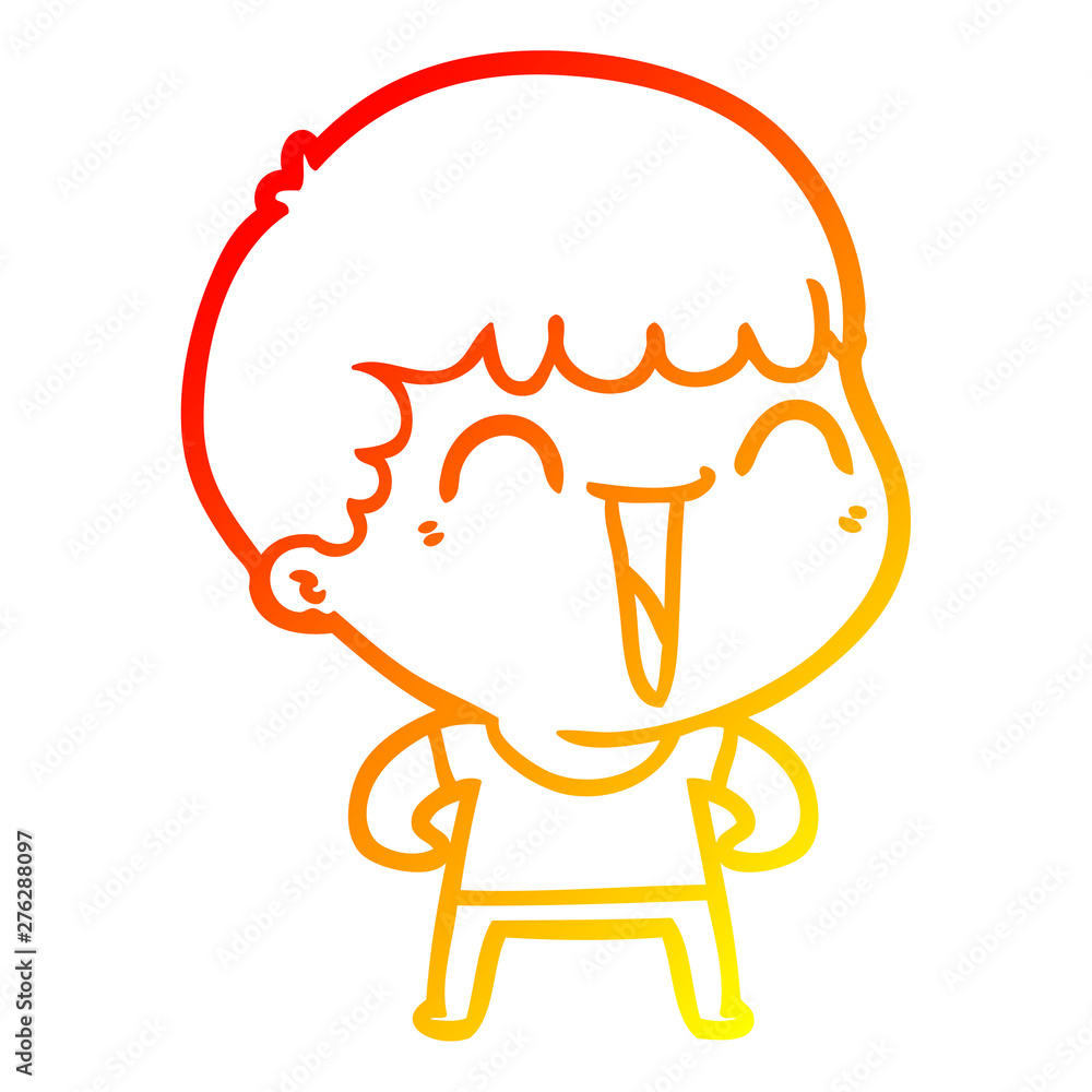warm gradient line drawing cartoon happy man warm gradient line drawing cartoon happy man