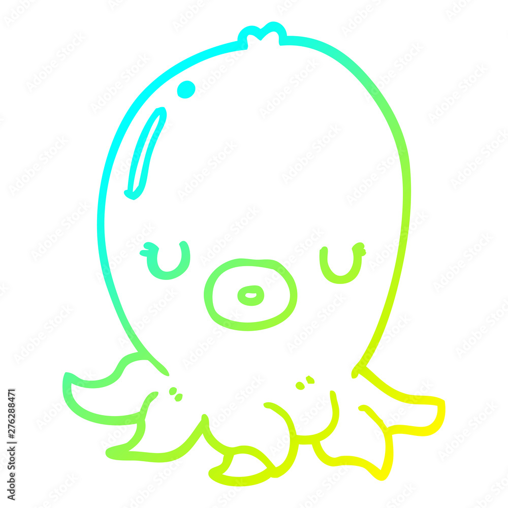 cold gradient line drawing cartoon octopus cold gradient line drawing cartoon octopus