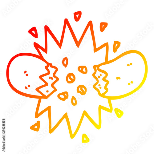warm gradient line drawing cartoon exploding sausage