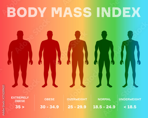 characterizing male silhouettes for different stages of body mass index