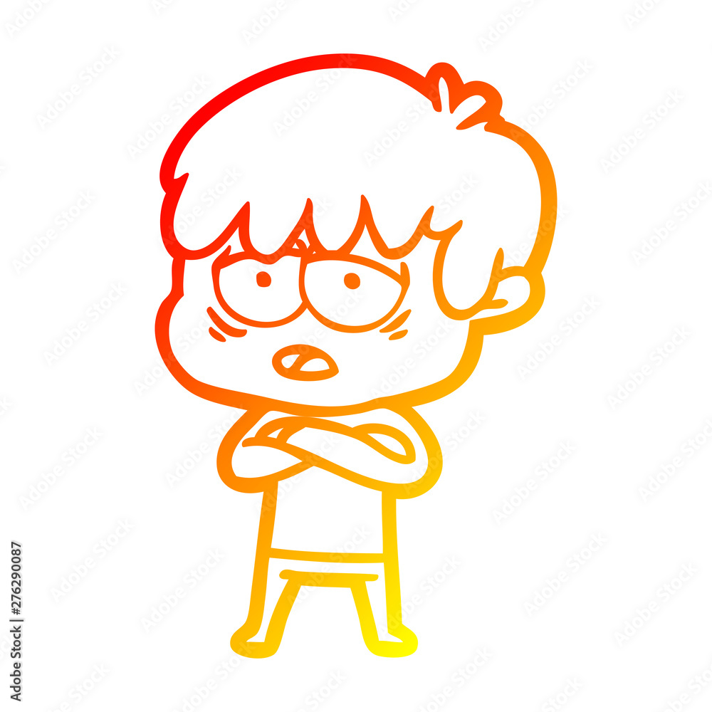 warm gradient line drawing cartoon exhausted boy warm gradient line drawing cartoon exhausted boy
