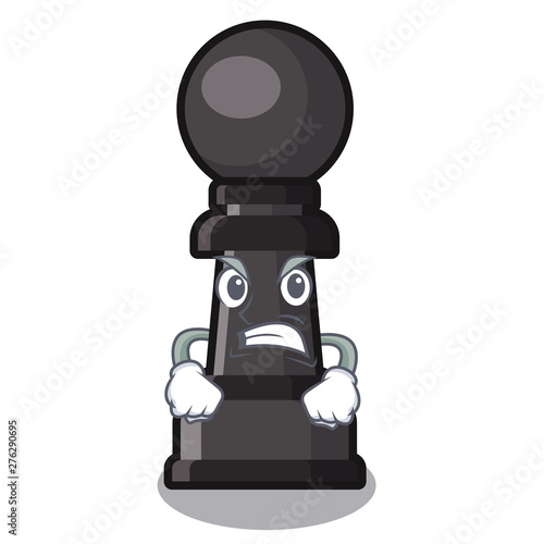 Angry chess pawn in the cartoon shape