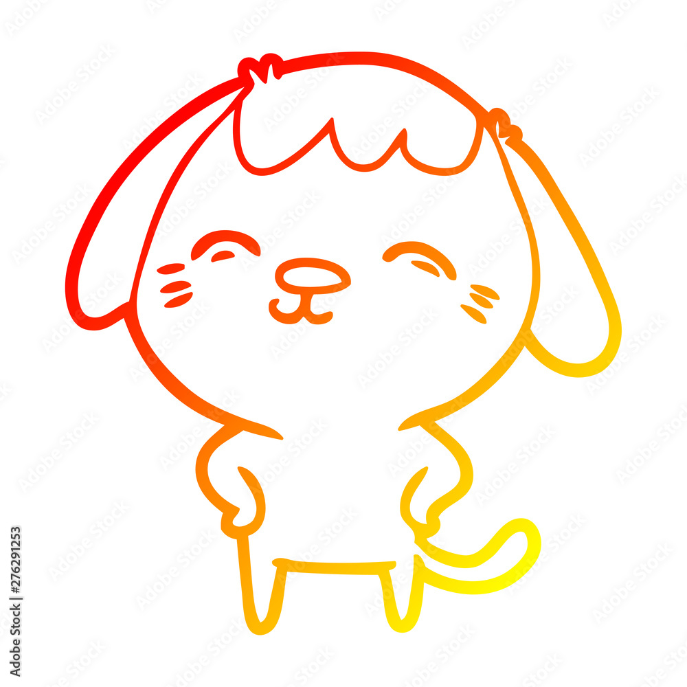 warm gradient line drawing happy cartoon dog warm gradient line drawing happy cartoon dog