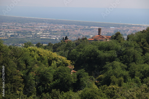 Alta Versilia. Ancient villages perched on the hills. In the bac