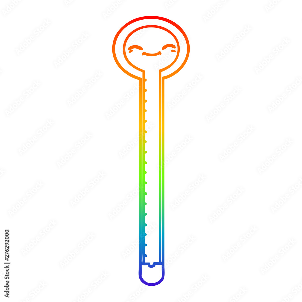 rainbow gradient line drawing cartoon thermometer rainbow gradient line drawing cartoon thermometer