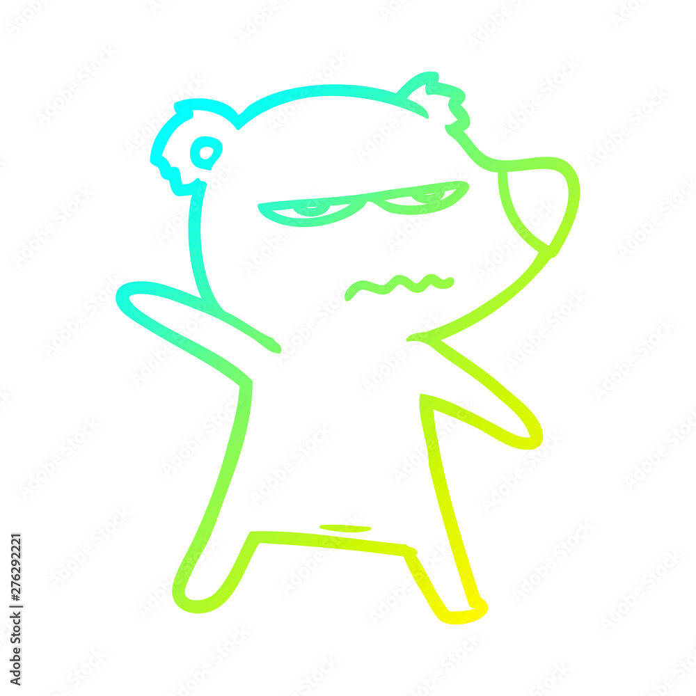 cold gradient line drawing angry bear polar cartoon pointing cold gradient line drawing angry bear polar cartoon pointing