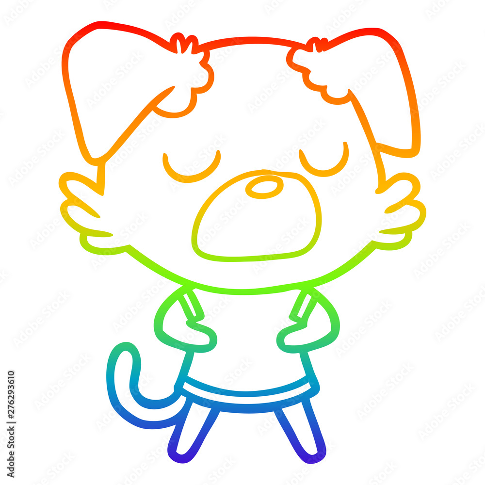 rainbow gradient line drawing cartoon dog rainbow gradient line drawing cartoon dog