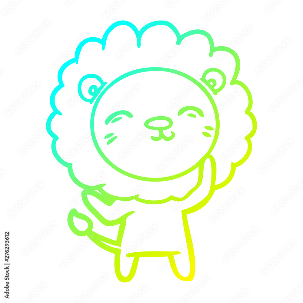 cold gradient line drawing cartoon lion cold gradient line drawing cartoon lion