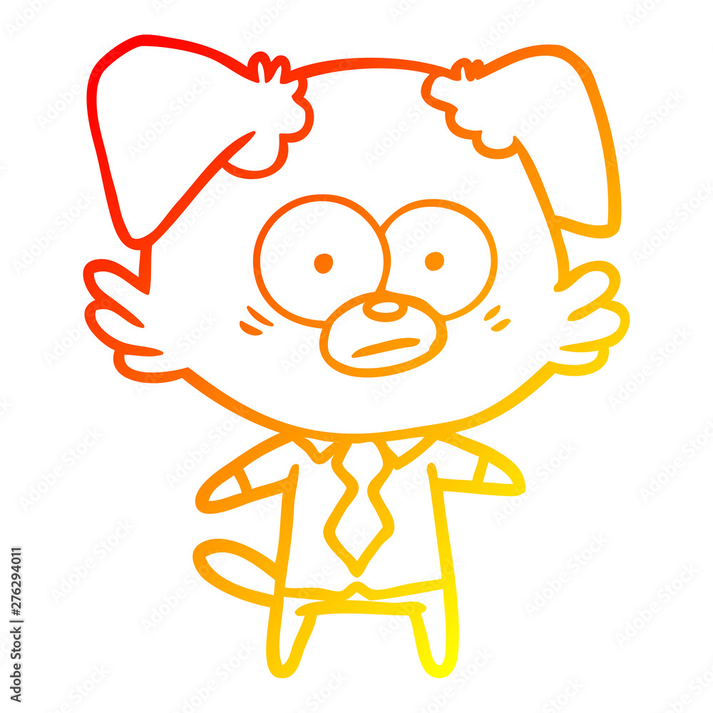 Obraz premium warm gradient line drawing nervous dog boss