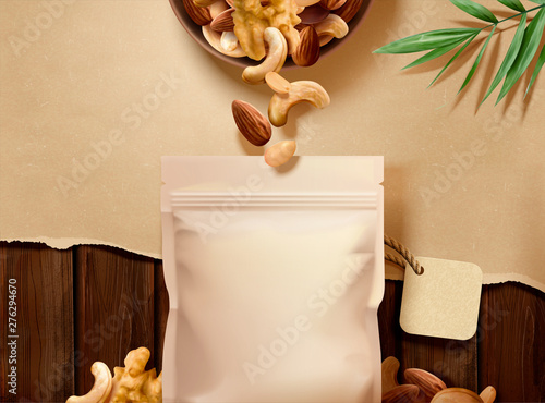 Nuts ads with blank package