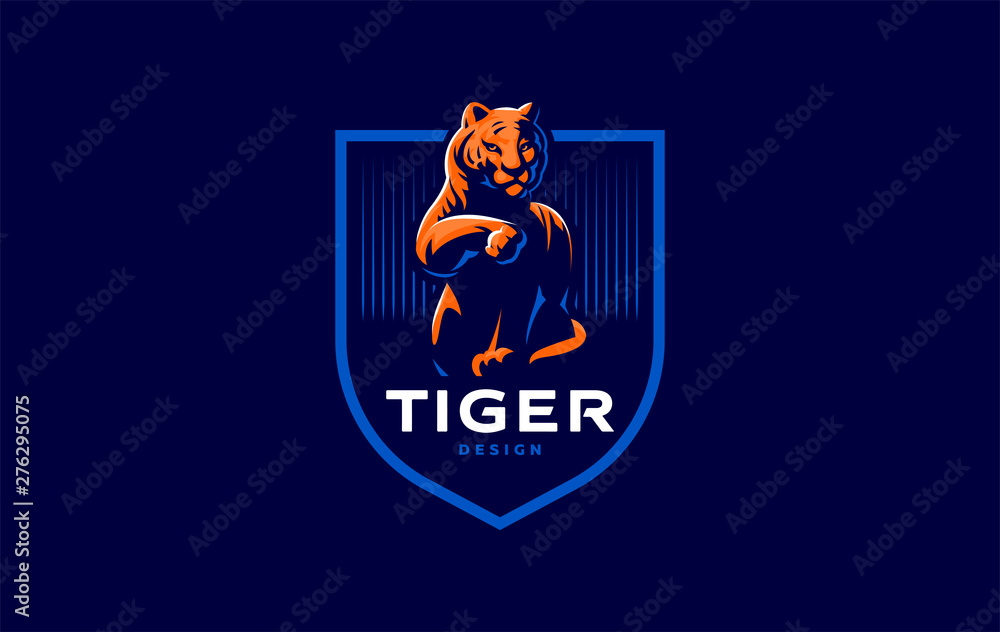 Tiger is washing its paw. Tiger is washing its paw.