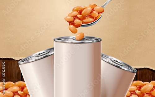 Baked beans blank tin