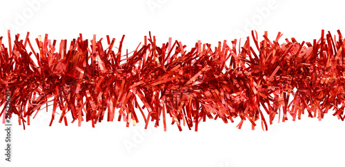 Christmas red tinsel