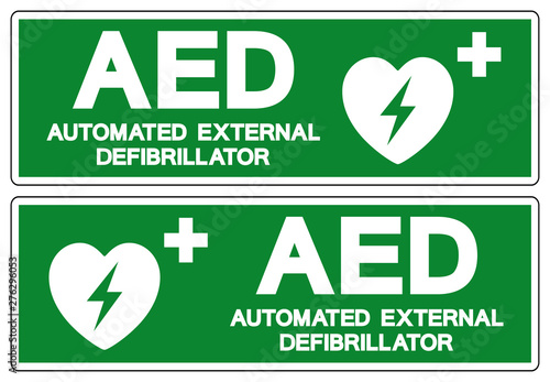 AED Automated External Defibrillator Symbol Sign, Vector Illustration, Isolate On White Background Label .EPS10