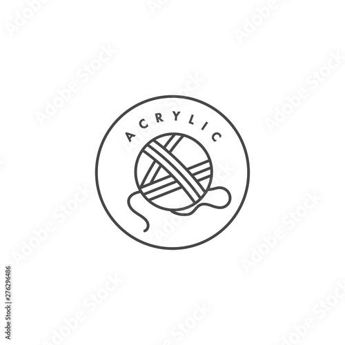 Vector label or badge for organic and natural fabrics. Symbol acrylic tag for clothes.