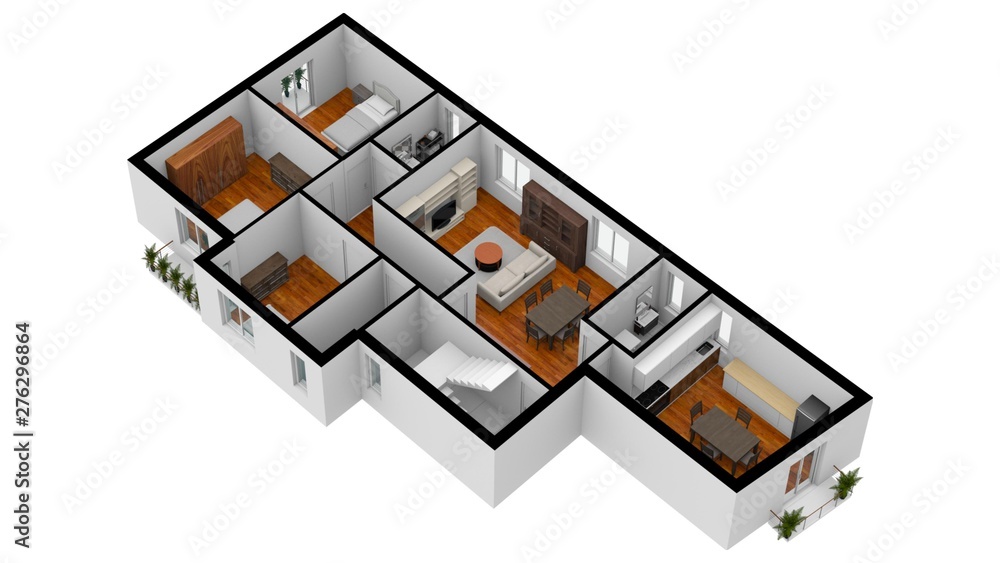 Floor plan creator. Floorplanner. Stock Illustration