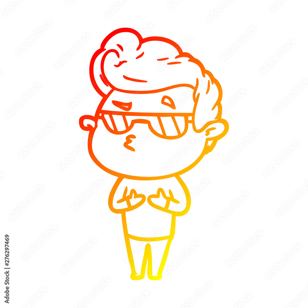 warm gradient line drawing cartoon cool guy warm gradient line drawing cartoon cool guy