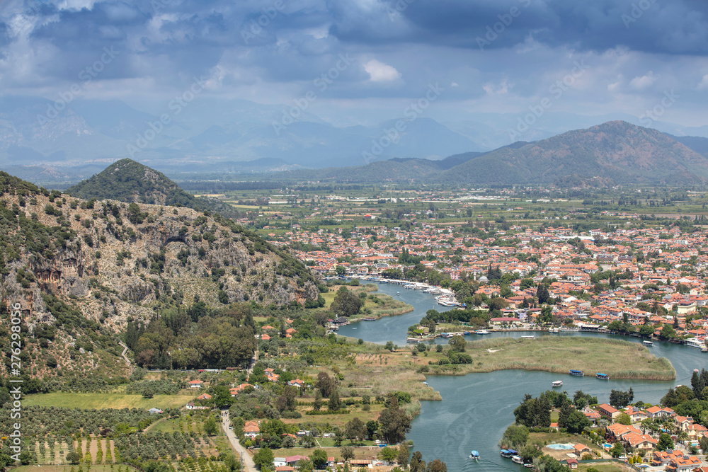 Fototapeta premium Dalyan Panorama from Above, Turkey