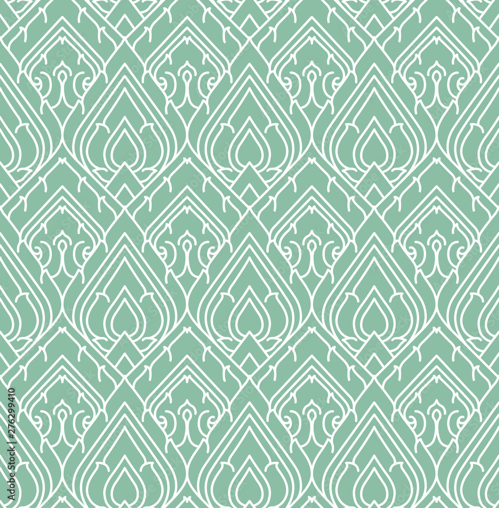 Thai Overlap Leaf Seamless Pattern Thai Overlap Leaf Seamless Pattern