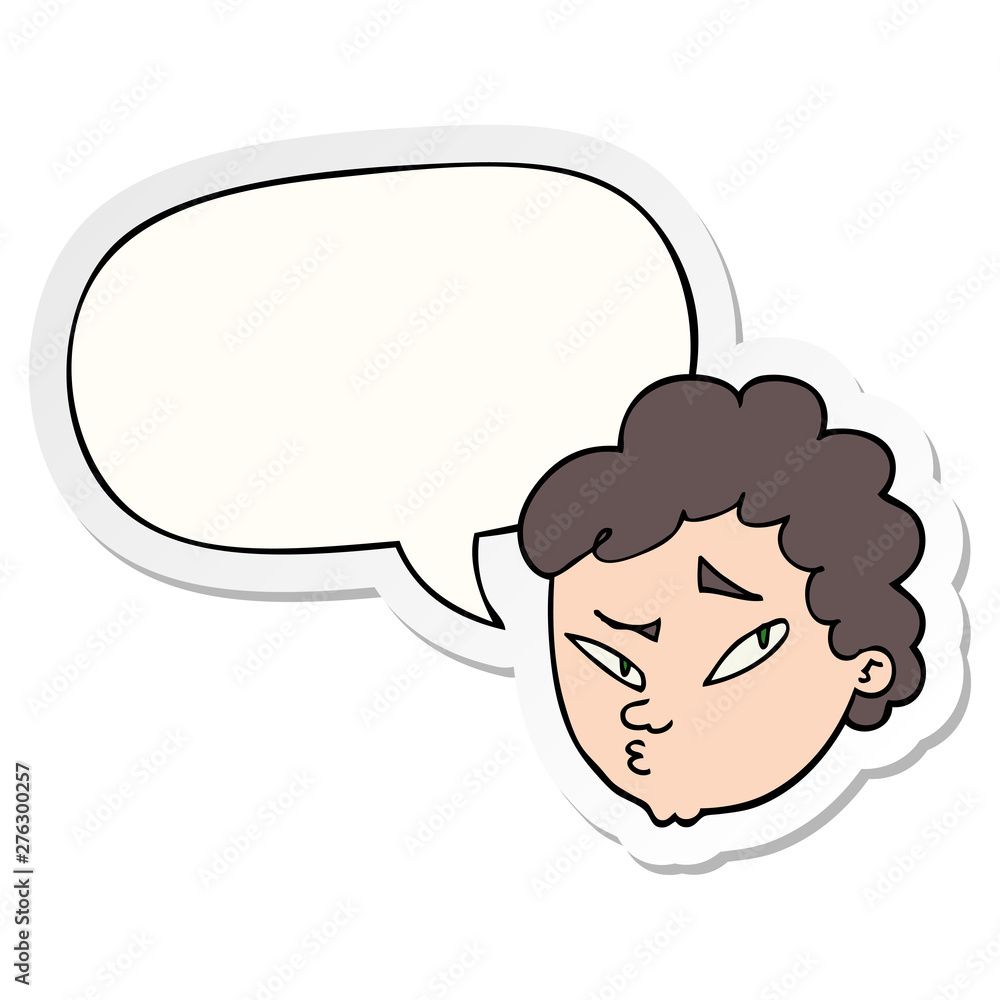 cartoon suspicious man and speech bubble sticker cartoon suspicious man and speech bubble sticker