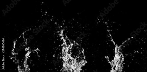 Water splashes isolated on black background