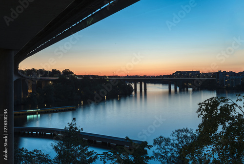 Photography essingeleden highway bridge at night in stockholm