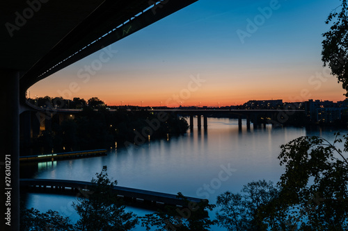 Photography essingeleden highway bridge at night in stockholm