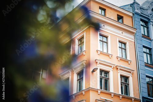 Photography Beautiful European urban architectural background, scandinavian and baltic style