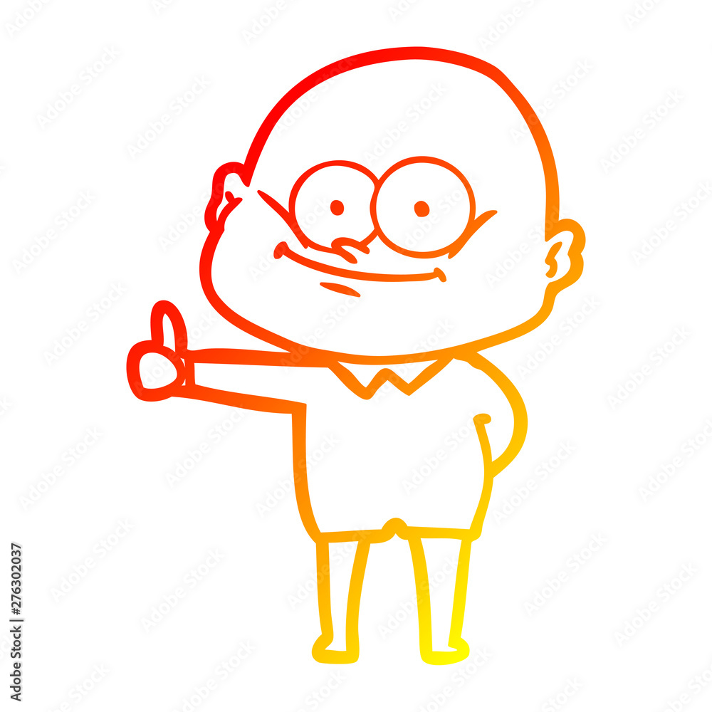 warm gradient line drawing cartoon bald man staring warm gradient line drawing cartoon bald man staring