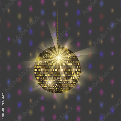 Disco ball discotheque music party night club dance equipment vector illustration.