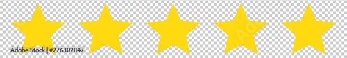 5 Stars Yellow Isolated Transparent | Customer Rating | Websites Review