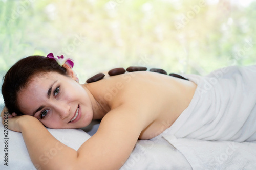 Skin massage and body care spa.Woman cleaning and relaxing in spa salon.spa massage treatment.