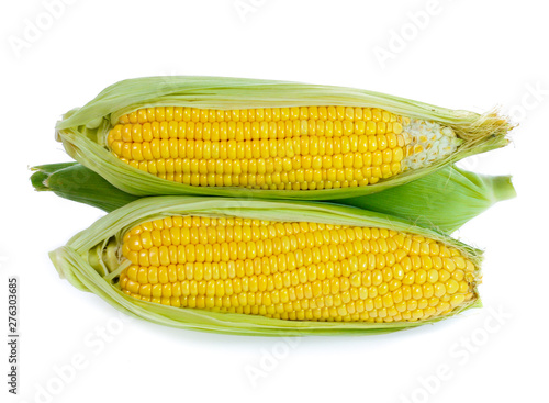 Corn on white background