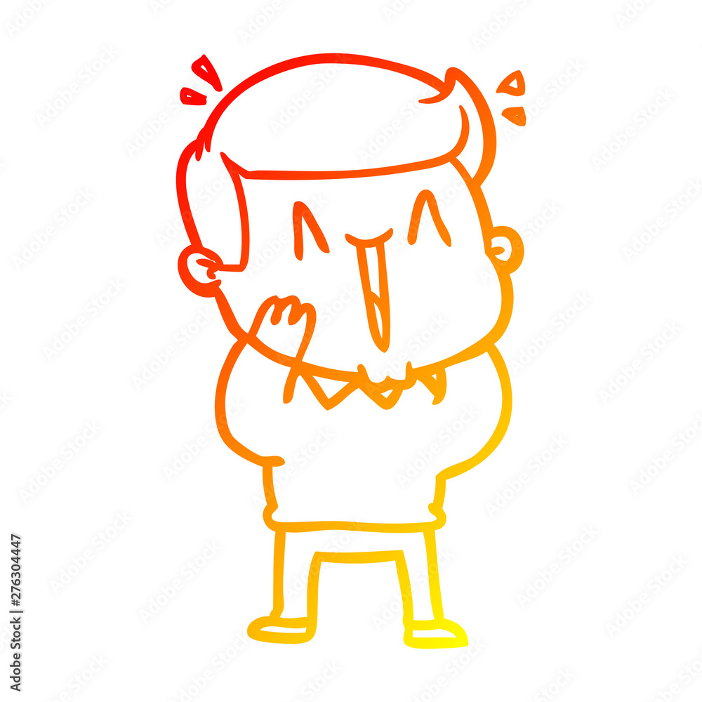 warm gradient line drawing cartoon excited man warm gradient line drawing cartoon excited man